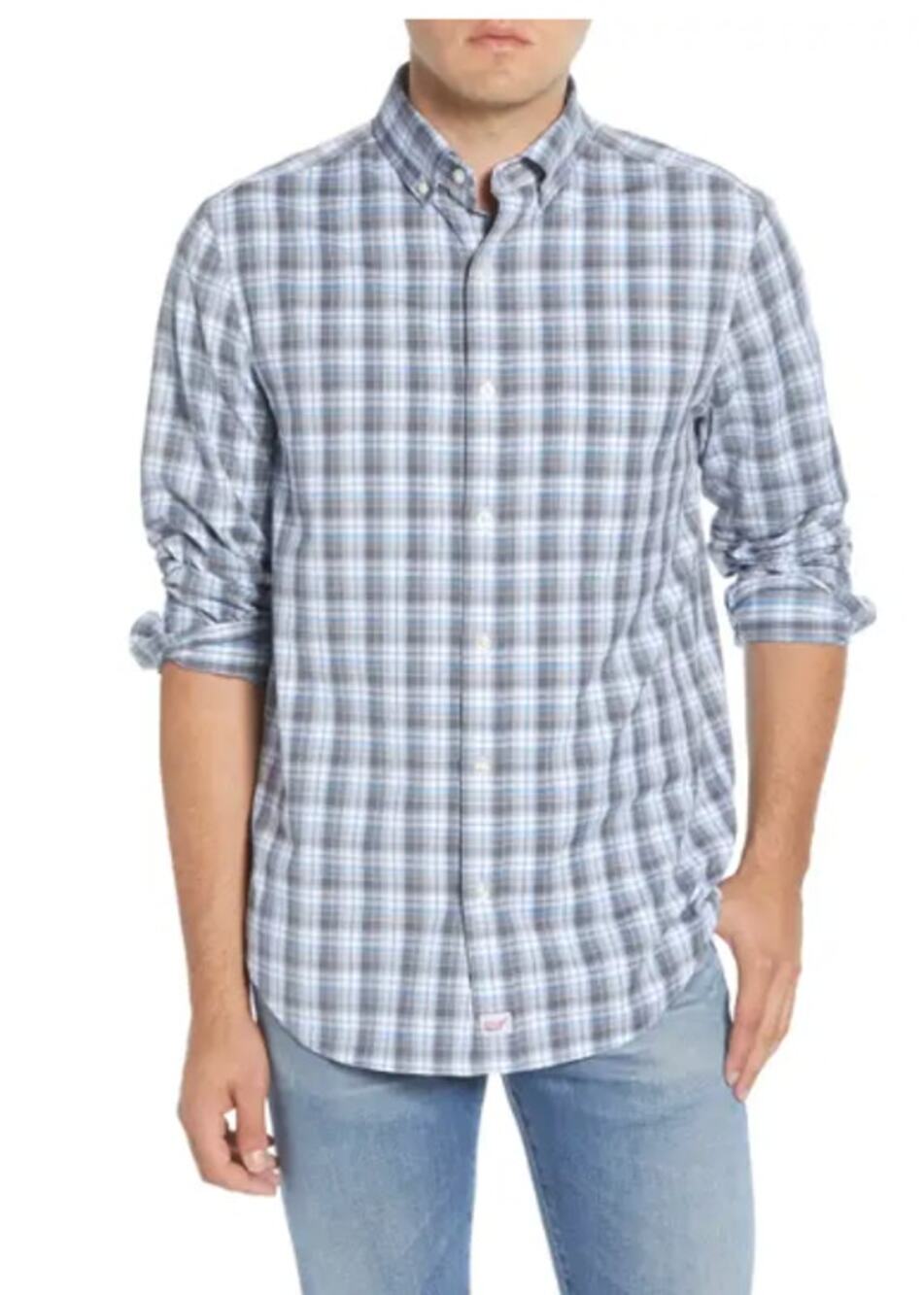 Vineyard Vines Darvo Classic Fit Plaid Performance Button Down Large